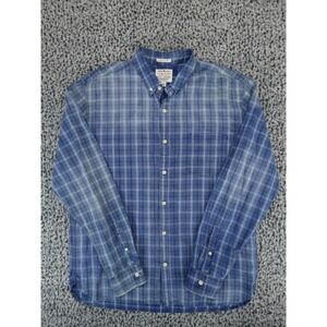 Lucky Brand Mens XL Blue Plaid California Fit Button Down Long Sleeve Shirt
